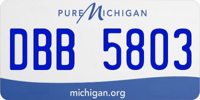 MI license plate DBB5803