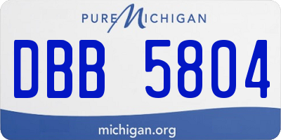 MI license plate DBB5804