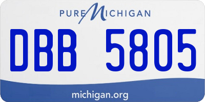 MI license plate DBB5805