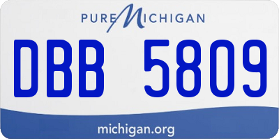 MI license plate DBB5809