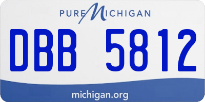 MI license plate DBB5812