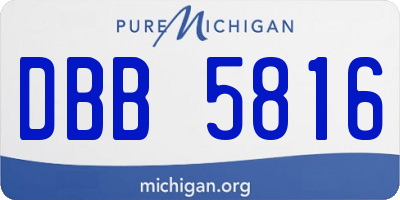 MI license plate DBB5816