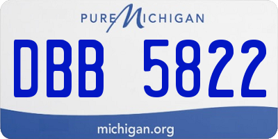 MI license plate DBB5822