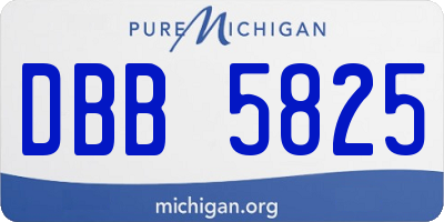 MI license plate DBB5825