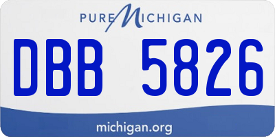 MI license plate DBB5826