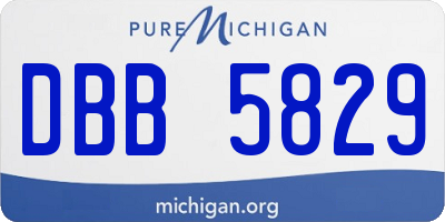 MI license plate DBB5829