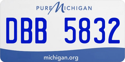 MI license plate DBB5832