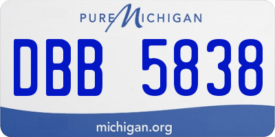 MI license plate DBB5838