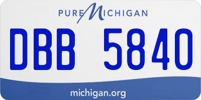 MI license plate DBB5840