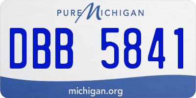 MI license plate DBB5841