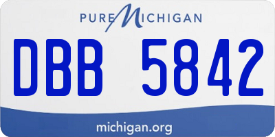 MI license plate DBB5842
