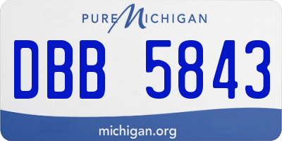 MI license plate DBB5843