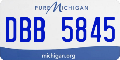 MI license plate DBB5845