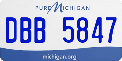 MI license plate DBB5847