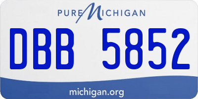 MI license plate DBB5852