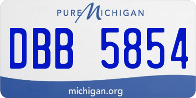 MI license plate DBB5854