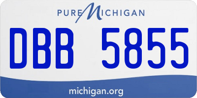MI license plate DBB5855