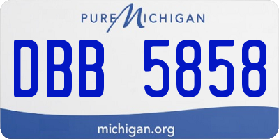 MI license plate DBB5858
