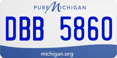 MI license plate DBB5860