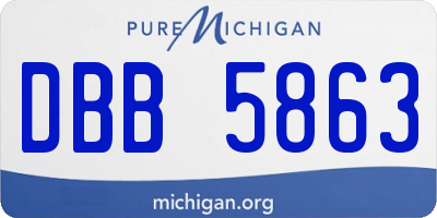 MI license plate DBB5863