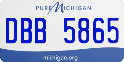 MI license plate DBB5865