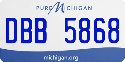MI license plate DBB5868