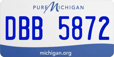 MI license plate DBB5872