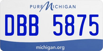 MI license plate DBB5875
