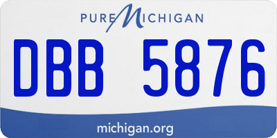 MI license plate DBB5876
