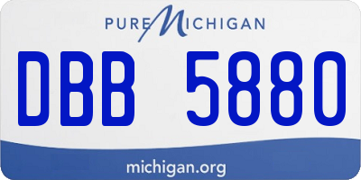 MI license plate DBB5880
