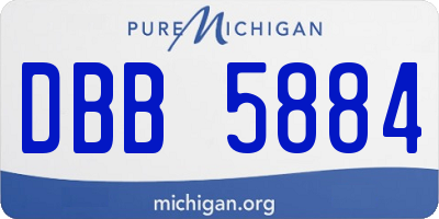 MI license plate DBB5884