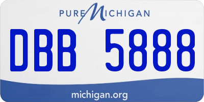 MI license plate DBB5888