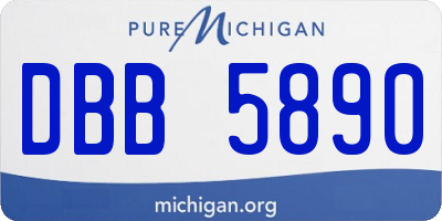 MI license plate DBB5890