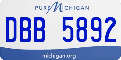 MI license plate DBB5892