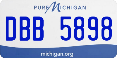 MI license plate DBB5898