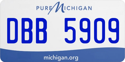 MI license plate DBB5909