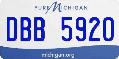 MI license plate DBB5920