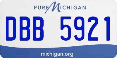MI license plate DBB5921