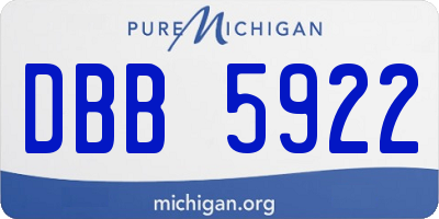 MI license plate DBB5922