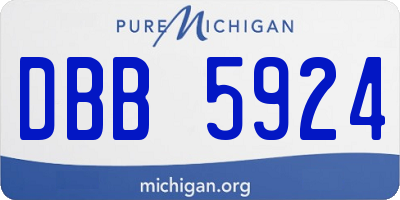 MI license plate DBB5924