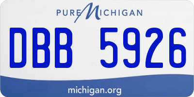 MI license plate DBB5926