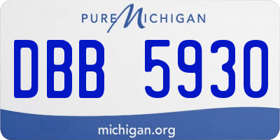 MI license plate DBB5930