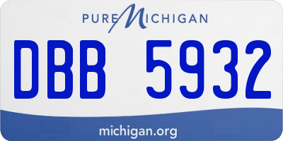 MI license plate DBB5932