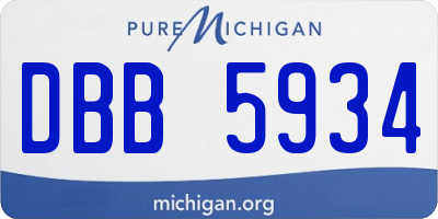 MI license plate DBB5934