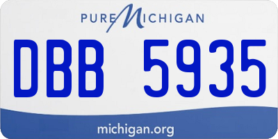 MI license plate DBB5935