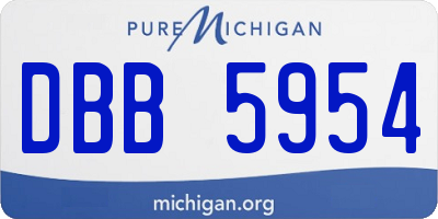 MI license plate DBB5954