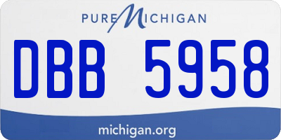 MI license plate DBB5958