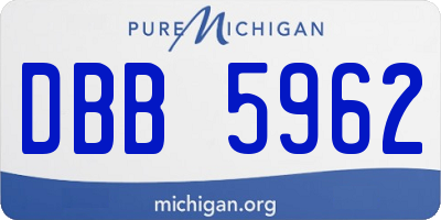 MI license plate DBB5962