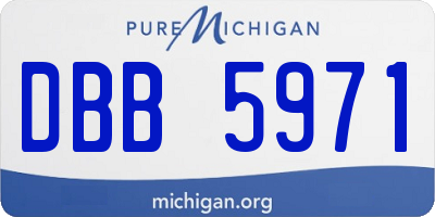MI license plate DBB5971