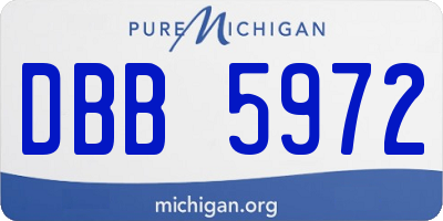 MI license plate DBB5972